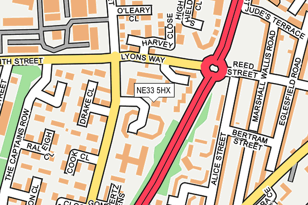 NE33 5HX map - OS OpenMap – Local (Ordnance Survey) NE33 5HX map - OS OpenMap – Local (Ordnance Survey)