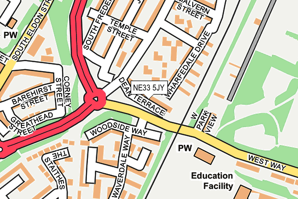 NE33 5JY map - OS OpenMap – Local (Ordnance Survey)