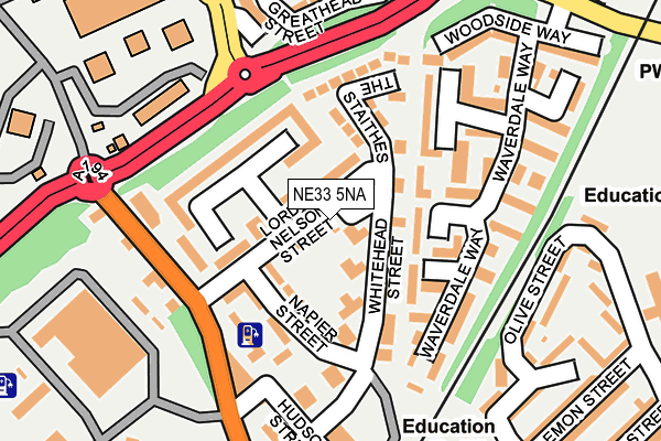 NE33 5NA map - OS OpenMap – Local (Ordnance Survey) NE33 5NA map - OS OpenMap – Local (Ordnance Survey)