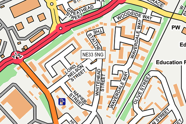 NE33 5NG map - OS OpenMap – Local (Ordnance Survey) NE33 5NG map - OS OpenMap – Local (Ordnance Survey)