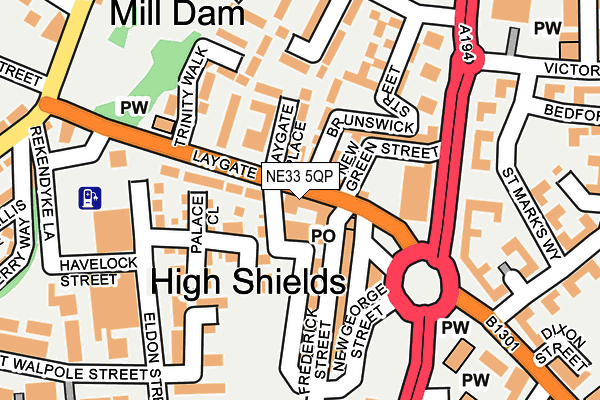 NE33 5QP map - OS OpenMap – Local (Ordnance Survey) NE33 5QP map - OS OpenMap – Local (Ordnance Survey)
