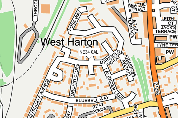 NE34 0AL map - OS OpenMap – Local (Ordnance Survey) NE34 0AL map - OS OpenMap – Local (Ordnance Survey)