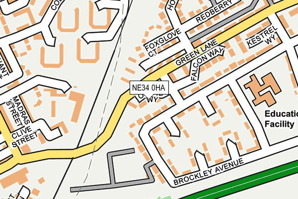 NE34 0HA map - OS OpenMap – Local (Ordnance Survey) NE34 0HA map - OS OpenMap – Local (Ordnance Survey)