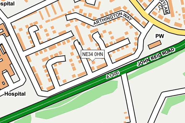 NE34 0HN map - OS OpenMap – Local (Ordnance Survey) NE34 0HN map - OS OpenMap – Local (Ordnance Survey)