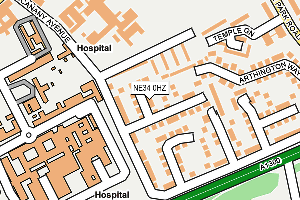 NE34 0HZ map - OS OpenMap – Local (Ordnance Survey) NE34 0HZ map - OS OpenMap – Local (Ordnance Survey)