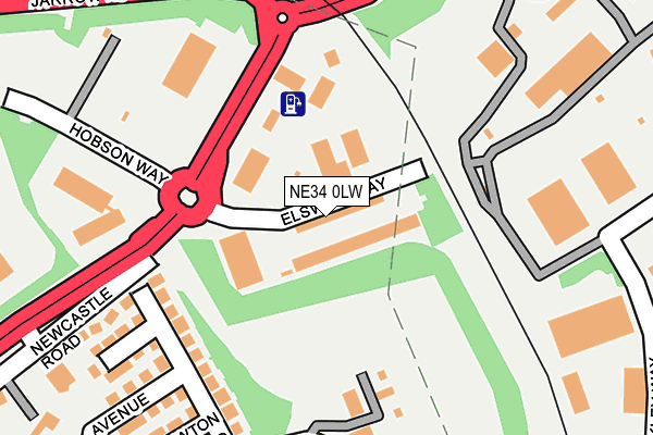NE34 0LW map - OS OpenMap – Local (Ordnance Survey) NE34 0LW map - OS OpenMap – Local (Ordnance Survey)