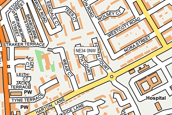 NE34 0NW map - OS OpenMap – Local (Ordnance Survey) NE34 0NW map - OS OpenMap – Local (Ordnance Survey)