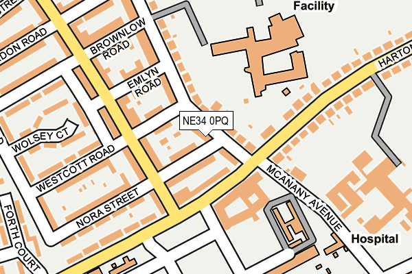 NE34 0PQ map - OS OpenMap – Local (Ordnance Survey) NE34 0PQ map - OS OpenMap – Local (Ordnance Survey)