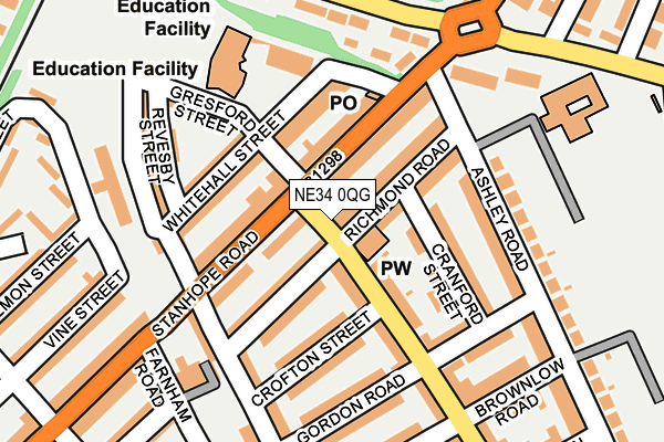 NE34 0QG map - OS OpenMap – Local (Ordnance Survey) NE34 0QG map - OS OpenMap – Local (Ordnance Survey)