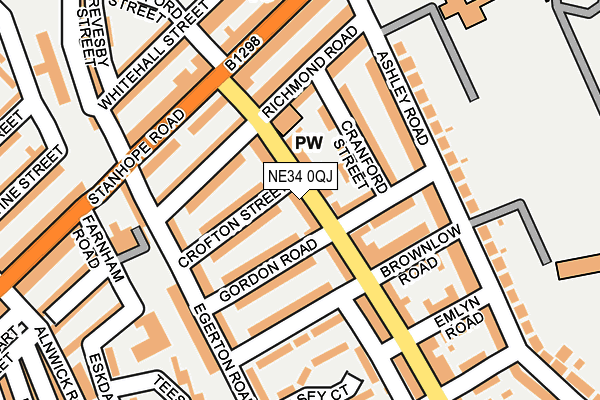 NE34 0QJ map - OS OpenMap – Local (Ordnance Survey) NE34 0QJ map - OS OpenMap – Local (Ordnance Survey)