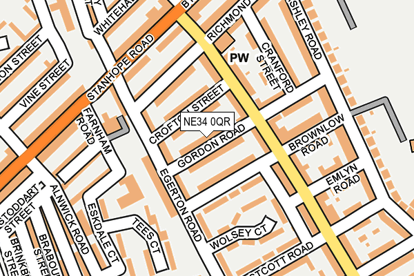 NE34 0QR map - OS OpenMap – Local (Ordnance Survey) NE34 0QR map - OS OpenMap – Local (Ordnance Survey)