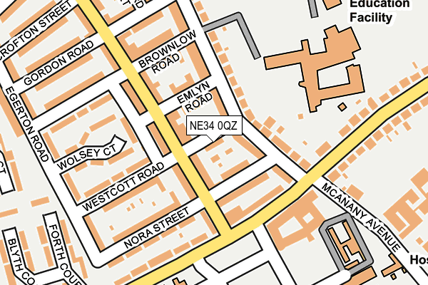 NE34 0QZ map - OS OpenMap – Local (Ordnance Survey) NE34 0QZ map - OS OpenMap – Local (Ordnance Survey)