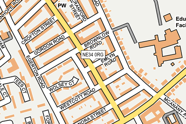 NE34 0RG map - OS OpenMap – Local (Ordnance Survey) NE34 0RG map - OS OpenMap – Local (Ordnance Survey)