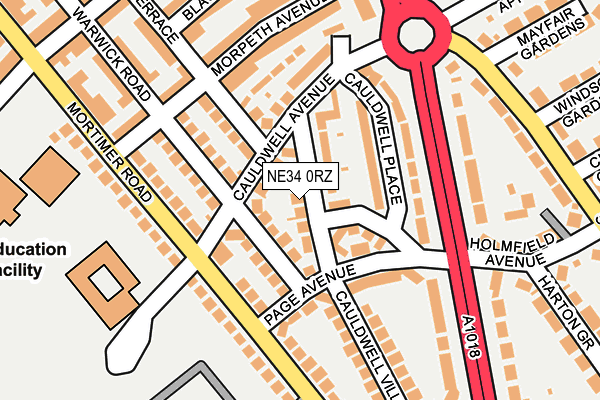 NE34 0RZ map - OS OpenMap – Local (Ordnance Survey) NE34 0RZ map - OS OpenMap – Local (Ordnance Survey)