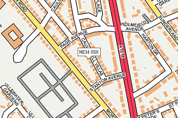 NE34 0SX map - OS OpenMap – Local (Ordnance Survey) NE34 0SX map - OS OpenMap – Local (Ordnance Survey)