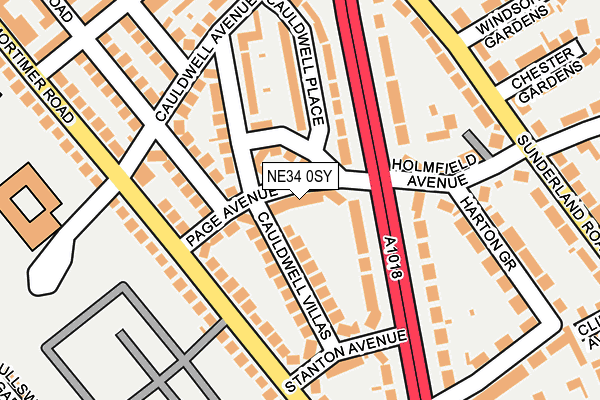 NE34 0SY map - OS OpenMap – Local (Ordnance Survey) NE34 0SY map - OS OpenMap – Local (Ordnance Survey)
