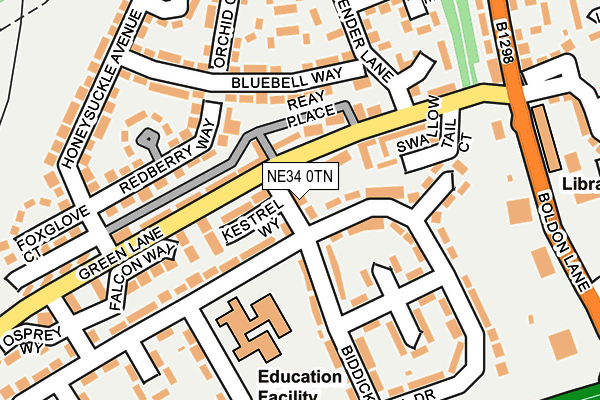 NE34 0TN map - OS OpenMap – Local (Ordnance Survey) NE34 0TN map - OS OpenMap – Local (Ordnance Survey)