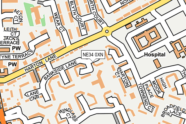 NE34 0XN map - OS OpenMap – Local (Ordnance Survey) NE34 0XN map - OS OpenMap – Local (Ordnance Survey)