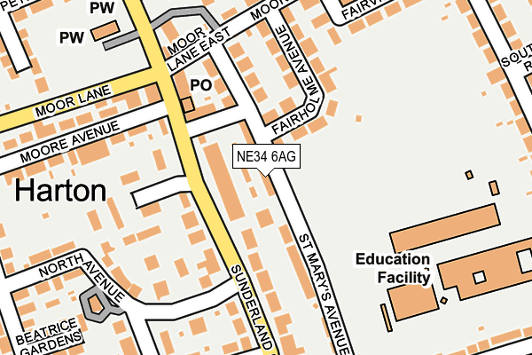 NE34 6AG map - OS OpenMap – Local (Ordnance Survey) NE34 6AG map - OS OpenMap – Local (Ordnance Survey)