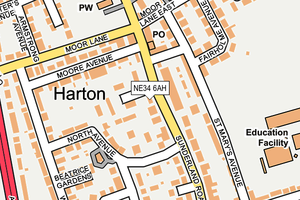 NE34 6AH map - OS OpenMap – Local (Ordnance Survey) NE34 6AH map - OS OpenMap – Local (Ordnance Survey)