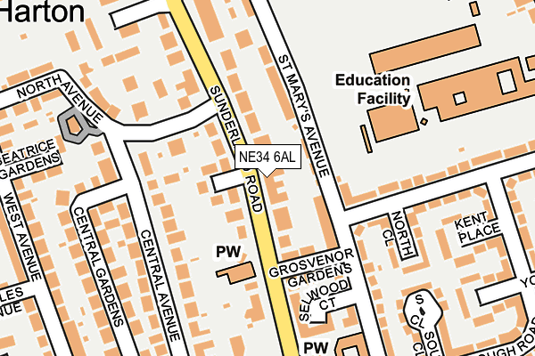 NE34 6AL map - OS OpenMap – Local (Ordnance Survey) NE34 6AL map - OS OpenMap – Local (Ordnance Survey)