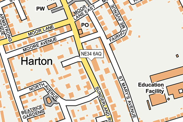 NE34 6AQ map - OS OpenMap – Local (Ordnance Survey) NE34 6AQ map - OS OpenMap – Local (Ordnance Survey)
