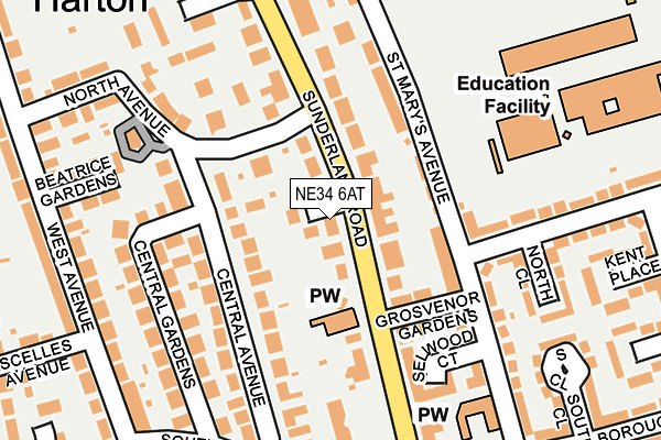NE34 6AT map - OS OpenMap – Local (Ordnance Survey) NE34 6AT map - OS OpenMap – Local (Ordnance Survey)