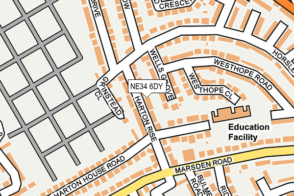 NE34 6DY map - OS OpenMap – Local (Ordnance Survey) NE34 6DY map - OS OpenMap – Local (Ordnance Survey)