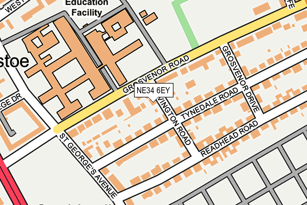 NE34 6EY map - OS OpenMap – Local (Ordnance Survey) NE34 6EY map - OS OpenMap – Local (Ordnance Survey)