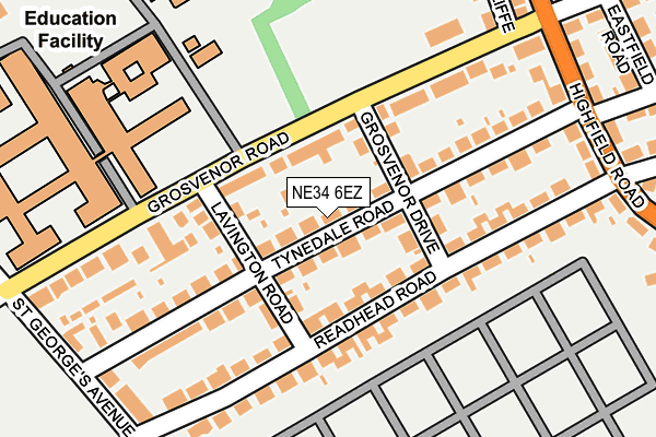NE34 6EZ map - OS OpenMap – Local (Ordnance Survey) NE34 6EZ map - OS OpenMap – Local (Ordnance Survey)