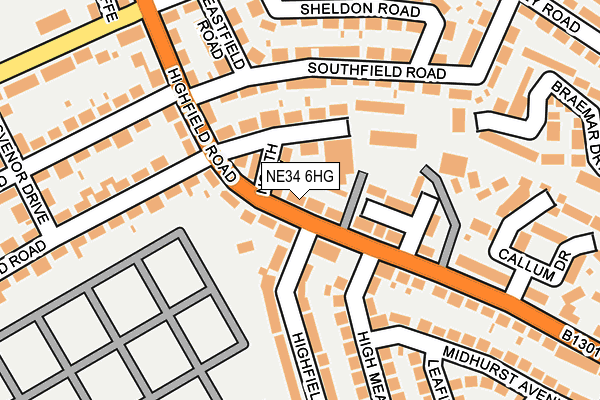 NE34 6HG map - OS OpenMap – Local (Ordnance Survey) NE34 6HG map - OS OpenMap – Local (Ordnance Survey)