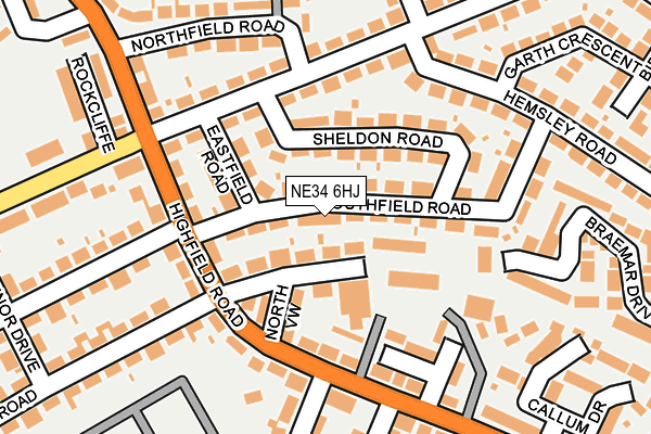 NE34 6HJ map - OS OpenMap – Local (Ordnance Survey) NE34 6HJ map - OS OpenMap – Local (Ordnance Survey)