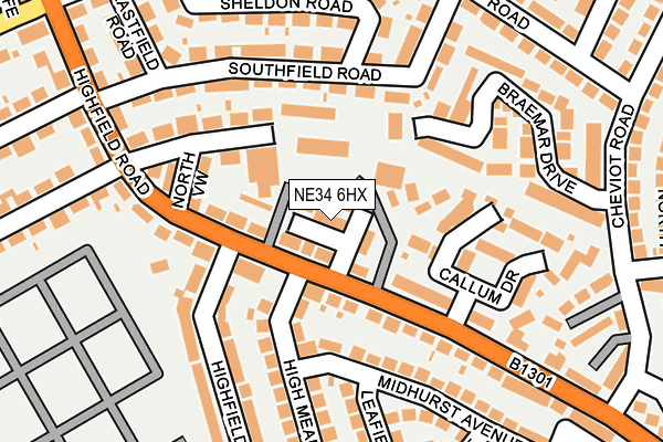 NE34 6HX map - OS OpenMap – Local (Ordnance Survey) NE34 6HX map - OS OpenMap – Local (Ordnance Survey)