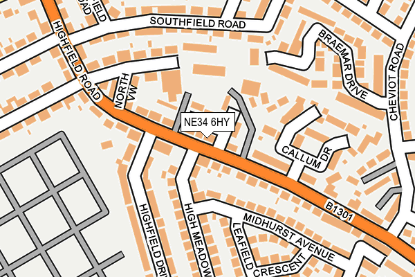 NE34 6HY map - OS OpenMap – Local (Ordnance Survey) NE34 6HY map - OS OpenMap – Local (Ordnance Survey)