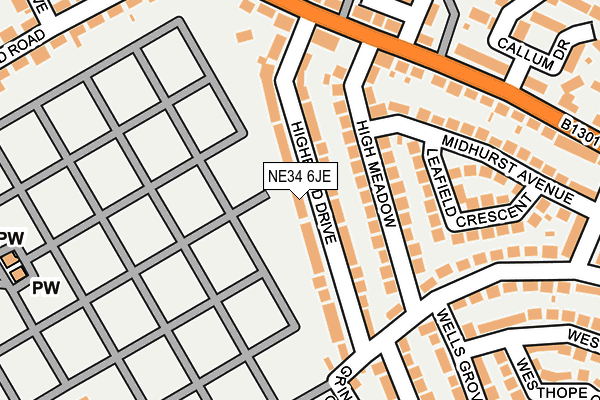 NE34 6JE map - OS OpenMap – Local (Ordnance Survey) NE34 6JE map - OS OpenMap – Local (Ordnance Survey)