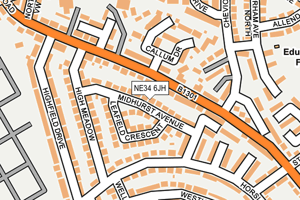 NE34 6JH map - OS OpenMap – Local (Ordnance Survey) NE34 6JH map - OS OpenMap – Local (Ordnance Survey)