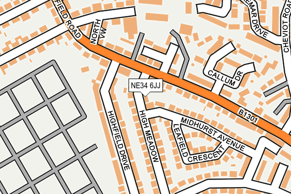NE34 6JJ map - OS OpenMap – Local (Ordnance Survey) NE34 6JJ map - OS OpenMap – Local (Ordnance Survey)