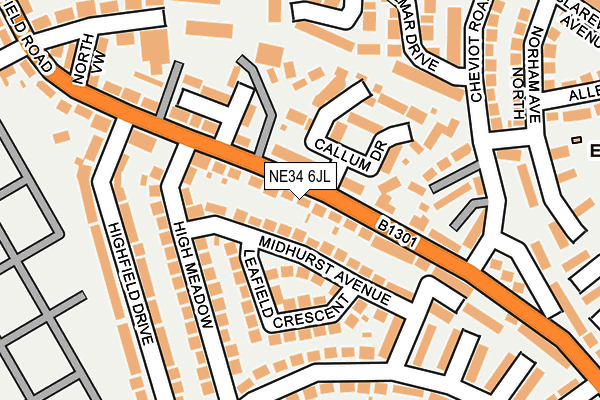 NE34 6JL map - OS OpenMap – Local (Ordnance Survey) NE34 6JL map - OS OpenMap – Local (Ordnance Survey)