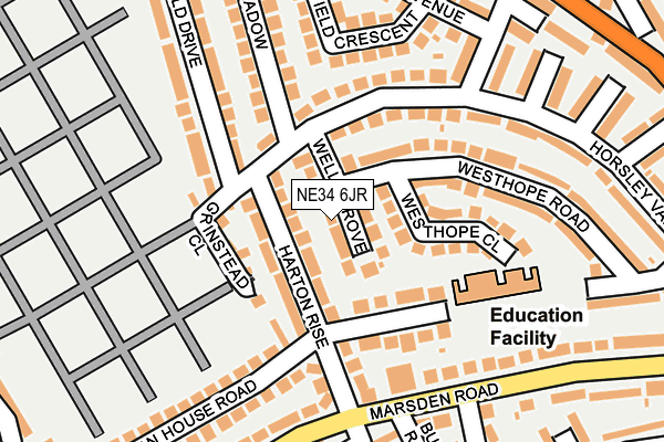NE34 6JR map - OS OpenMap – Local (Ordnance Survey) NE34 6JR map - OS OpenMap – Local (Ordnance Survey)