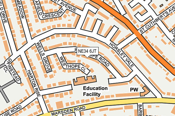 NE34 6JT map - OS OpenMap – Local (Ordnance Survey) NE34 6JT map - OS OpenMap – Local (Ordnance Survey)