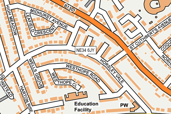 NE34 6JY map - OS OpenMap – Local (Ordnance Survey) NE34 6JY map - OS OpenMap – Local (Ordnance Survey)