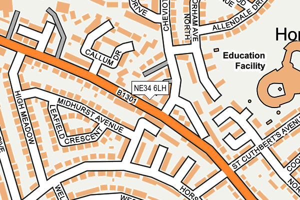 NE34 6LH map - OS OpenMap – Local (Ordnance Survey) NE34 6LH map - OS OpenMap – Local (Ordnance Survey)