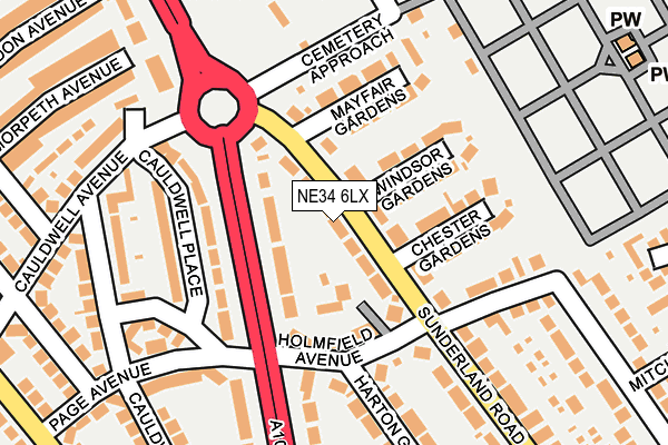 NE34 6LX map - OS OpenMap – Local (Ordnance Survey) NE34 6LX map - OS OpenMap – Local (Ordnance Survey)