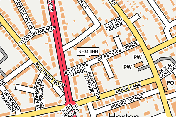 NE34 6NN map - OS OpenMap – Local (Ordnance Survey)