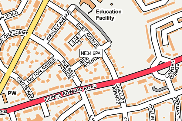 NE34 6PA map - OS OpenMap – Local (Ordnance Survey) NE34 6PA map - OS OpenMap – Local (Ordnance Survey)