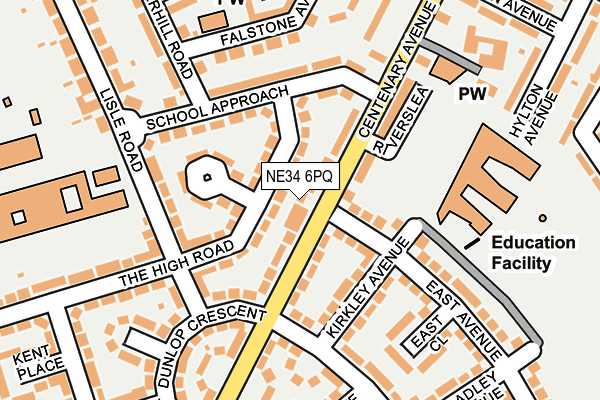 NE34 6PQ map - OS OpenMap – Local (Ordnance Survey) NE34 6PQ map - OS OpenMap – Local (Ordnance Survey)
