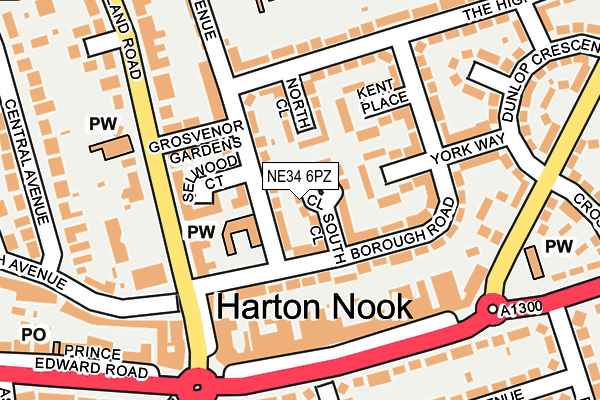 NE34 6PZ map - OS OpenMap – Local (Ordnance Survey) NE34 6PZ map - OS OpenMap – Local (Ordnance Survey)