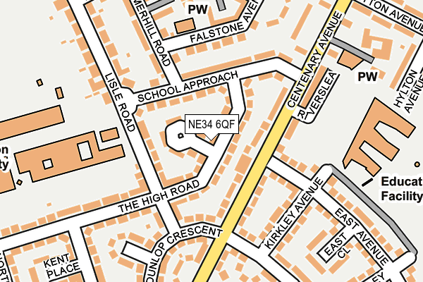 NE34 6QF map - OS OpenMap – Local (Ordnance Survey) NE34 6QF map - OS OpenMap – Local (Ordnance Survey)