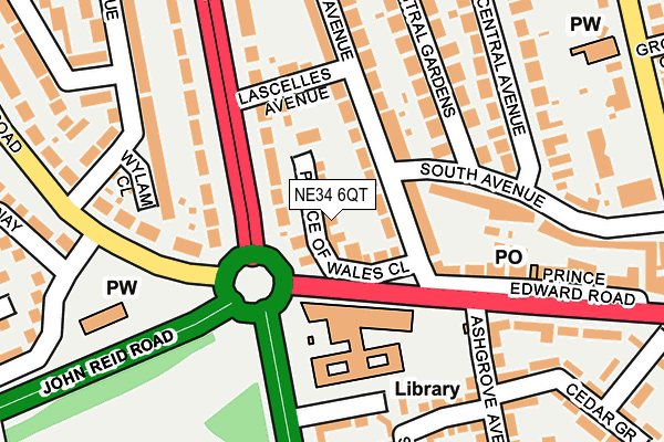 NE34 6QT map - OS OpenMap – Local (Ordnance Survey) NE34 6QT map - OS OpenMap – Local (Ordnance Survey)