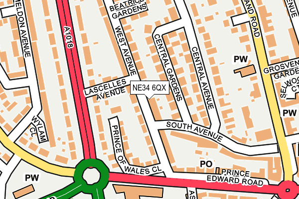 NE34 6QX map - OS OpenMap – Local (Ordnance Survey) NE34 6QX map - OS OpenMap – Local (Ordnance Survey)